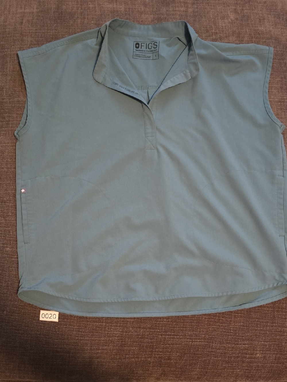 FIGS Hydrogen Green Rafaela Oversized Scrub Top Large Fragrance